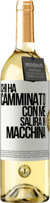 29,95 € Spedizione Gratuita | Vino bianco Edizione WHITE Chi ha camminato con me salirà in macchina Etichetta Bianca. Etichetta personalizzabile Vino giovane Raccogliere 2024 Verdejo