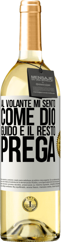 29,95 € Spedizione Gratuita | Vino bianco Edizione WHITE Al volante mi sento come Dio. Guido e il resto prega Etichetta Bianca. Etichetta personalizzabile Vino giovane Raccogliere 2024 Verdejo