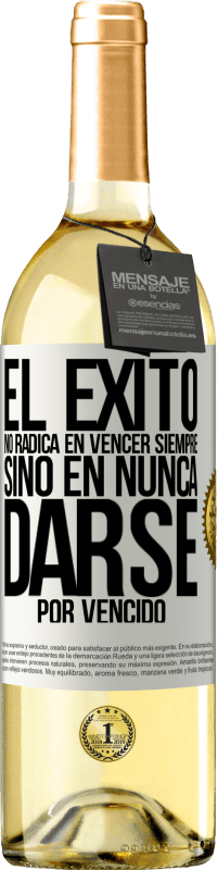 29,95 € Envío gratis | Vino Blanco Edición WHITE El éxito no radica en vencer siempre, sino en nunca darse por vencido Etiqueta Blanca. Etiqueta personalizable Vino joven Cosecha 2024 Verdejo