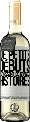 29,95 € Envoi gratuit | Vin blanc Édition WHITE De petits débuts surgissent de grandes histoires Étiquette Blanche. Étiquette personnalisable Vin jeune Récolte 2023 Verdejo