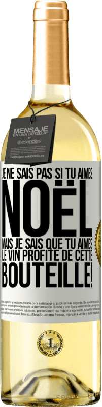 29,95 € Envoi gratuit | Vin blanc Édition WHITE Je ne sais pas si tu aimes Noël mais je sais que tu aimes le vin. Profite de cette bouteille! Étiquette Blanche. Étiquette personnalisable Vin jeune Récolte 2024 Verdejo