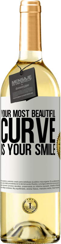 29,95 € 送料無料 | 白ワイン WHITEエディション あなたの最も美しい曲線はあなたの笑顔です ホワイトラベル. カスタマイズ可能なラベル 若いワイン 収穫 2023 Verdejo
