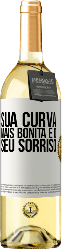 29,95 € Envio grátis | Vinho branco Edição WHITE Sua curva mais bonita é o seu sorriso Etiqueta Branca. Etiqueta personalizável Vinho jovem Colheita 2024 Verdejo