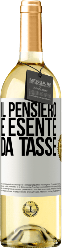 29,95 € Spedizione Gratuita | Vino bianco Edizione WHITE Il pensiero è esente da tasse Etichetta Bianca. Etichetta personalizzabile Vino giovane Raccogliere 2024 Verdejo