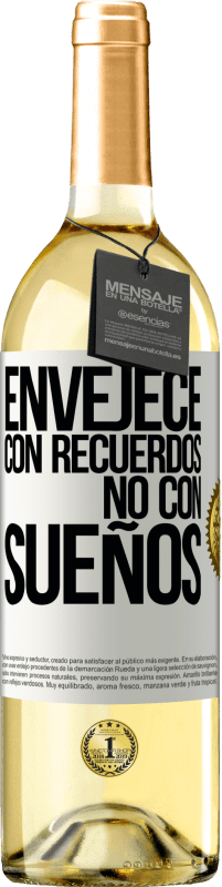 29,95 € Envío gratis | Vino Blanco Edición WHITE Envejece con recuerdos, no con sueños Etiqueta Blanca. Etiqueta personalizable Vino joven Cosecha 2024 Verdejo