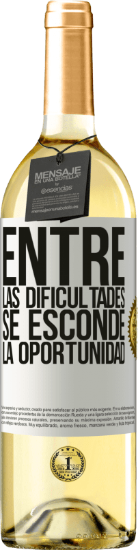 29,95 € Envío gratis | Vino Blanco Edición WHITE Entre las dificultades se esconde la oportunidad Etiqueta Blanca. Etiqueta personalizable Vino joven Cosecha 2024 Verdejo