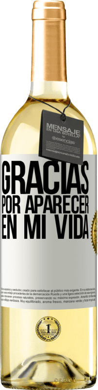 29,95 € Envío gratis | Vino Blanco Edición WHITE Gracias por aparecer en mi vida Etiqueta Blanca. Etiqueta personalizable Vino joven Cosecha 2025 Verdejo