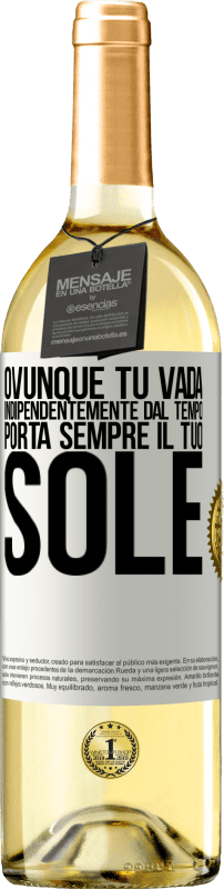 29,95 € Spedizione Gratuita | Vino bianco Edizione WHITE Ovunque tu vada, indipendentemente dal tempo, porta sempre il tuo sole Etichetta Bianca. Etichetta personalizzabile Vino giovane Raccogliere 2024 Verdejo