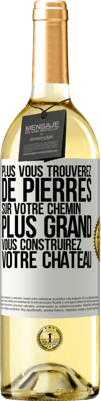 29,95 € Envoi gratuit | Vin blanc Édition WHITE Plus vous trouverez de pierres sur votre chemin, plus grand vous construirez votre château Étiquette Blanche. Étiquette personnalisable Vin jeune Récolte 2024 Verdejo