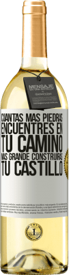 29,95 € Envío gratis | Vino Blanco Edición WHITE Cuantas más piedras encuentres en tu camino, más grande construirás tu castillo Etiqueta Blanca. Etiqueta personalizable Vino joven Cosecha 2024 Verdejo