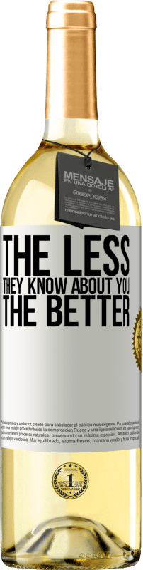 29,95 € Free Shipping | White Wine WHITE Edition The less they know about you, the better White Label. Customizable label Young wine Harvest 2024 Verdejo