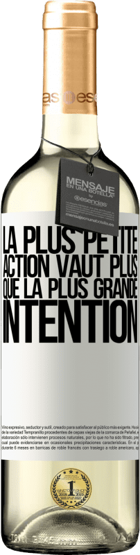 29,95 € Envoi gratuit | Vin blanc Édition WHITE La plus petite action vaut plus que la plus grande intention Étiquette Blanche. Étiquette personnalisable Vin jeune Récolte 2024 Verdejo