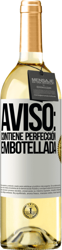 29,95 € Envío gratis | Vino Blanco Edición WHITE Aviso: contiene perfección embotellada Etiqueta Blanca. Etiqueta personalizable Vino joven Cosecha 2023 Verdejo