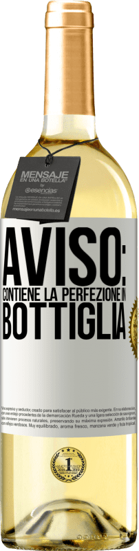 29,95 € Spedizione Gratuita | Vino bianco Edizione WHITE Avviso: contiene la perfezione in bottiglia Etichetta Bianca. Etichetta personalizzabile Vino giovane Raccogliere 2023 Verdejo