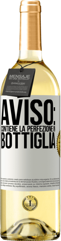 29,95 € Spedizione Gratuita | Vino bianco Edizione WHITE Avviso: contiene la perfezione in bottiglia Etichetta Bianca. Etichetta personalizzabile Vino giovane Raccogliere 2024 Verdejo