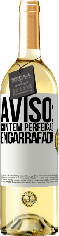 29,95 € Envio grátis | Vinho branco Edição WHITE Aviso: contém perfeição engarrafada Etiqueta Branca. Etiqueta personalizável Vinho jovem Colheita 2024 Verdejo