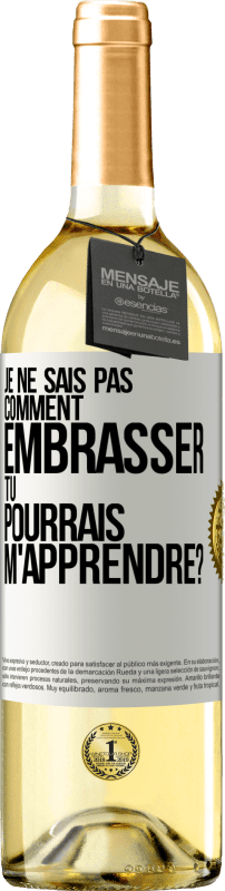 29,95 € Envoi gratuit | Vin blanc Édition WHITE Je ne sais pas comment embrasser, tu pourrais m'apprendre? Étiquette Blanche. Étiquette personnalisable Vin jeune Récolte 2024 Verdejo