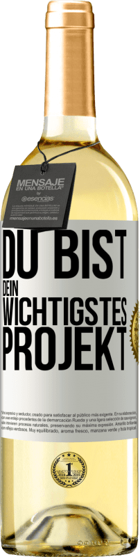 29,95 € Kostenloser Versand | Weißwein WHITE Ausgabe Du bist dein wichtigstes Projekt Weißes Etikett. Anpassbares Etikett Junger Wein Ernte 2024 Verdejo