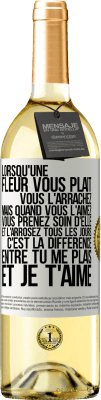 29,95 € Envoi gratuit | Vin blanc Édition WHITE Lorsqu'une fleur vous plait, vous l'arrachez. Mais quand vous l'aimez vous prenez soin d'elle et l'arrosez tous les jours Étiquette Blanche. Étiquette personnalisable Vin jeune Récolte 2025 Verdejo