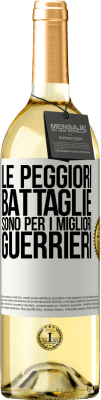 29,95 € Spedizione Gratuita | Vino bianco Edizione WHITE Le peggiori battaglie sono per i migliori guerrieri Etichetta Bianca. Etichetta personalizzabile Vino giovane Raccogliere 2025 Verdejo