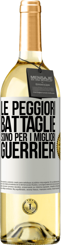 29,95 € Spedizione Gratuita | Vino bianco Edizione WHITE Le peggiori battaglie sono per i migliori guerrieri Etichetta Bianca. Etichetta personalizzabile Vino giovane Raccogliere 2024 Verdejo