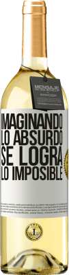29,95 € Envío gratis | Vino Blanco Edición WHITE Imaginando lo absurdo se logra lo imposible Etiqueta Blanca. Etiqueta personalizable Vino joven Cosecha 2024 Verdejo