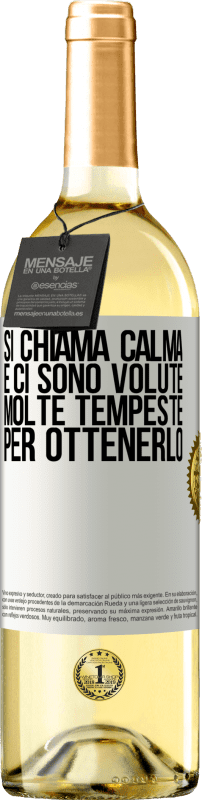 29,95 € Spedizione Gratuita | Vino bianco Edizione WHITE Si chiama calma, e ci sono volute molte tempeste per ottenerlo Etichetta Bianca. Etichetta personalizzabile Vino giovane Raccogliere 2024 Verdejo