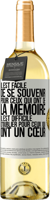 29,95 € Envoi gratuit | Vin blanc Édition WHITE Il est facile de se souvenir pour ceux qui ont de la mémoire. Il est difficile d'oublier pour ceux qui ont un cœur Étiquette Blanche. Étiquette personnalisable Vin jeune Récolte 2024 Verdejo