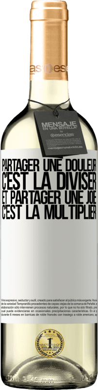 29,95 € Envoi gratuit | Vin blanc Édition WHITE Partager une douleur, c'est la diviser et partager une joie, c'est la multiplier Étiquette Blanche. Étiquette personnalisable Vin jeune Récolte 2024 Verdejo