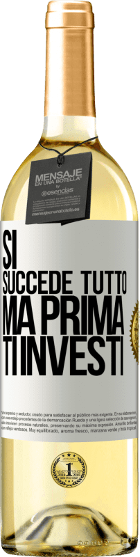 29,95 € Spedizione Gratuita | Vino bianco Edizione WHITE Sì, succede tutto. Ma prima ti investi Etichetta Bianca. Etichetta personalizzabile Vino giovane Raccogliere 2024 Verdejo