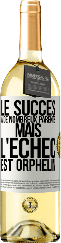 29,95 € Envoi gratuit | Vin blanc Édition WHITE Le succès a de nombreux parents mais l'échec est orphelin Étiquette Blanche. Étiquette personnalisable Vin jeune Récolte 2024 Verdejo