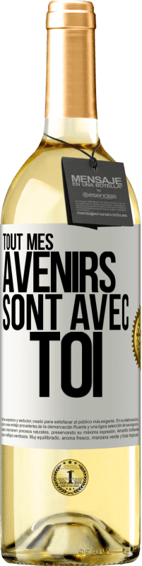 29,95 € Envoi gratuit | Vin blanc Édition WHITE Tout mes avenirs sont avec toi Étiquette Blanche. Étiquette personnalisable Vin jeune Récolte 2024 Verdejo