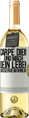 29,95 € Kostenloser Versand | Weißwein WHITE Ausgabe Carpe Diem und mach dein Leben außergewöhnlich Weißes Etikett. Anpassbares Etikett Junger Wein Ernte 2024 Verdejo