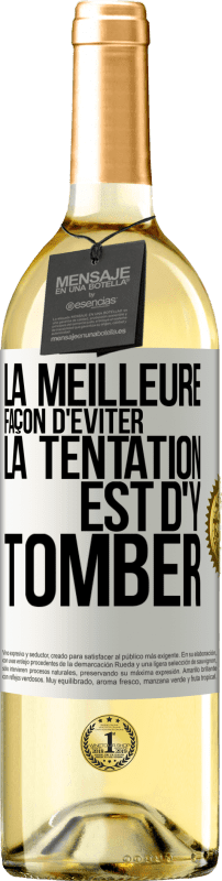 29,95 € Envoi gratuit | Vin blanc Édition WHITE La meilleure façon d'éviter la tentation est d'y tomber Étiquette Blanche. Étiquette personnalisable Vin jeune Récolte 2024 Verdejo