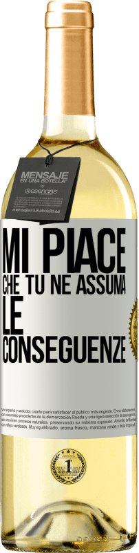 29,95 € Spedizione Gratuita | Vino bianco Edizione WHITE Mi piace che tu ne assuma le conseguenze Etichetta Bianca. Etichetta personalizzabile Vino giovane Raccogliere 2024 Verdejo