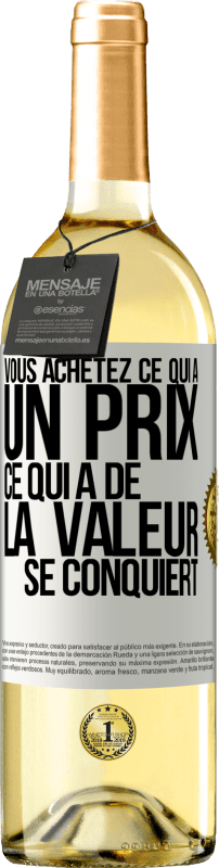 29,95 € Envoi gratuit | Vin blanc Édition WHITE Vous achetez ce qui a un prix. Ce qui a de la valeur se conquiert Étiquette Blanche. Étiquette personnalisable Vin jeune Récolte 2024 Verdejo