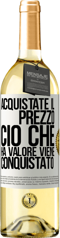 29,95 € Spedizione Gratuita | Vino bianco Edizione WHITE Acquistate il prezzo. Ciò che ha valore viene conquistato Etichetta Bianca. Etichetta personalizzabile Vino giovane Raccogliere 2024 Verdejo