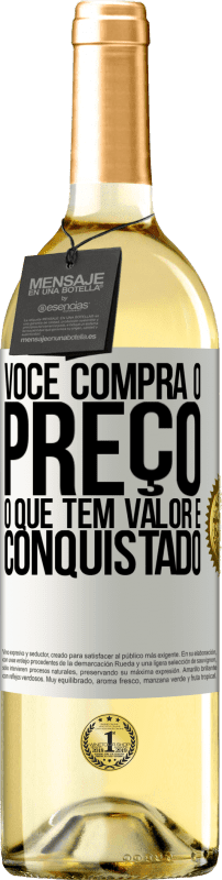 29,95 € Envio grátis | Vinho branco Edição WHITE Você compra o preço. O que tem valor é conquistado Etiqueta Branca. Etiqueta personalizável Vinho jovem Colheita 2024 Verdejo