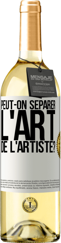 29,95 € Envoi gratuit | Vin blanc Édition WHITE Peut-on séparer l'art de l'artiste? Étiquette Blanche. Étiquette personnalisable Vin jeune Récolte 2024 Verdejo