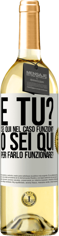 29,95 € Spedizione Gratuita | Vino bianco Edizione WHITE e tu? Sei qui nel caso funzioni, o sei qui per farlo funzionare? Etichetta Bianca. Etichetta personalizzabile Vino giovane Raccogliere 2023 Verdejo