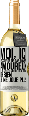 29,95 € Envoi gratuit | Vin blanc Édition WHITE Moi, ici, j'essaie de ne pas tomber amoureux et toi avec ce sourire et ce regard eh bien, je ne joue plus Étiquette Blanche. Étiquette personnalisable Vin jeune Récolte 2025 Verdejo