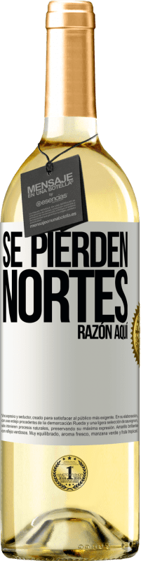 29,95 € Envío gratis | Vino Blanco Edición WHITE Se pierden nortes. Razón aquí Etiqueta Blanca. Etiqueta personalizable Vino joven Cosecha 2024 Verdejo