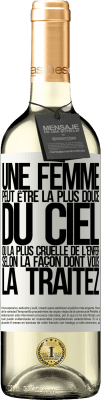 29,95 € Envoi gratuit | Vin blanc Édition WHITE Une femme peut être la plus douce du ciel ou la plus cruelle de l'enfer, selon la façon dont vous la traitez Étiquette Blanche. Étiquette personnalisable Vin jeune Récolte 2024 Verdejo