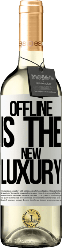 29,95 € Envoi gratuit | Vin blanc Édition WHITE Offline is the new luxury Étiquette Blanche. Étiquette personnalisable Vin jeune Récolte 2023 Verdejo