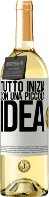 29,95 € Spedizione Gratuita | Vino bianco Edizione WHITE Tutto inizia con una piccola idea Etichetta Bianca. Etichetta personalizzabile Vino giovane Raccogliere 2023 Verdejo