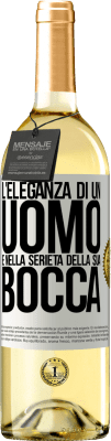 29,95 € Spedizione Gratuita | Vino bianco Edizione WHITE L'eleganza di un uomo è nella serietà della sua bocca Etichetta Bianca. Etichetta personalizzabile Vino giovane Raccogliere 2023 Verdejo