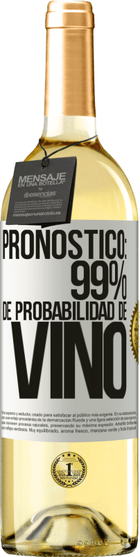 29,95 € Envío gratis | Vino Blanco Edición WHITE Pronóstico: 99% de probabilidad de vino Etiqueta Blanca. Etiqueta personalizable Vino joven Cosecha 2024 Verdejo