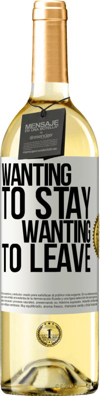 29,95 € Бесплатная доставка | Белое вино Издание WHITE Желая остаться желая уйти Белая этикетка. Настраиваемая этикетка Молодое вино Урожай 2023 Verdejo