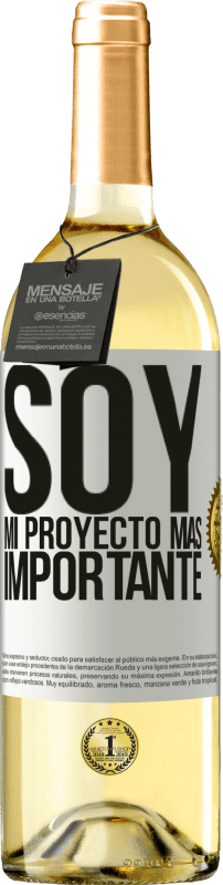 29,95 € Envío gratis | Vino Blanco Edición WHITE Soy mi proyecto más importante Etiqueta Blanca. Etiqueta personalizable Vino joven Cosecha 2023 Verdejo