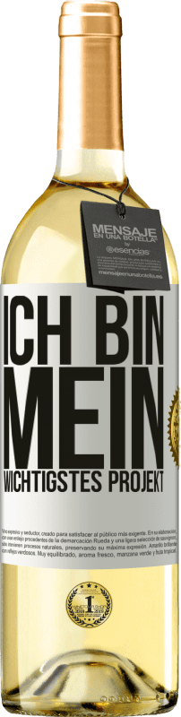 29,95 € Kostenloser Versand | Weißwein WHITE Ausgabe Ich bin mein wichtigstes Projekt Weißes Etikett. Anpassbares Etikett Junger Wein Ernte 2024 Verdejo